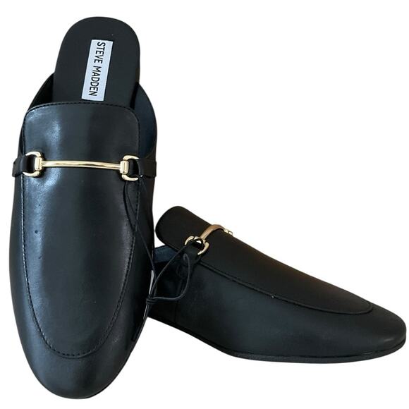 Steve Madden Black Loafers Leather Upper Size 10 NIB - Picture 1 of 7